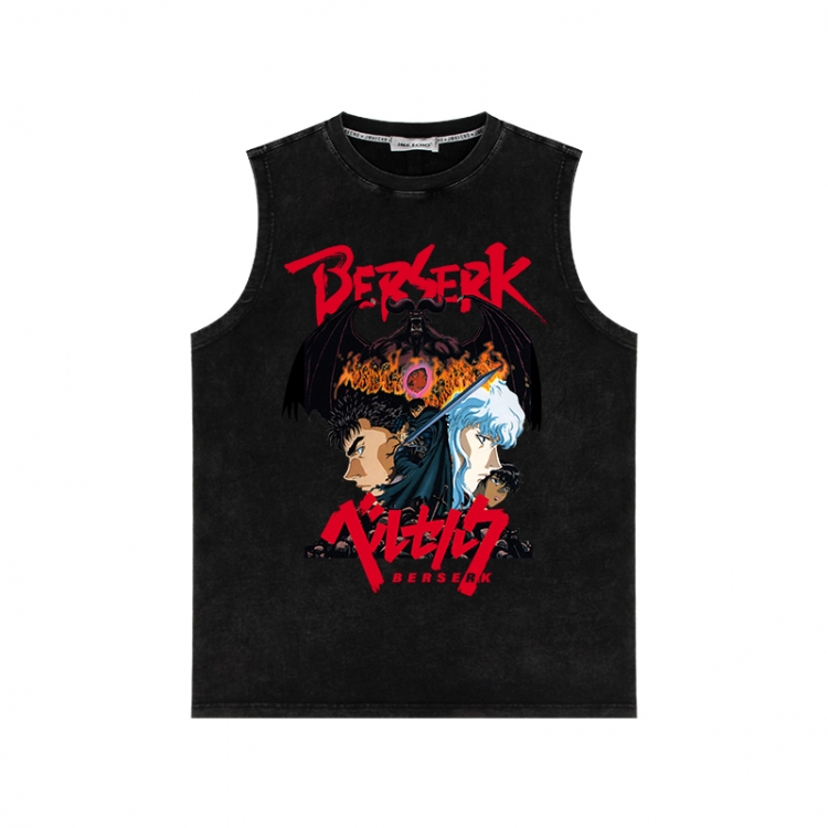 Berserk Anime peripheral washed vest direct spray process 290g from S to 2XL