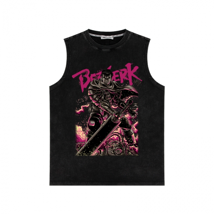 Berserk Anime peripheral washed vest direct spray process 290g from S to 2XL