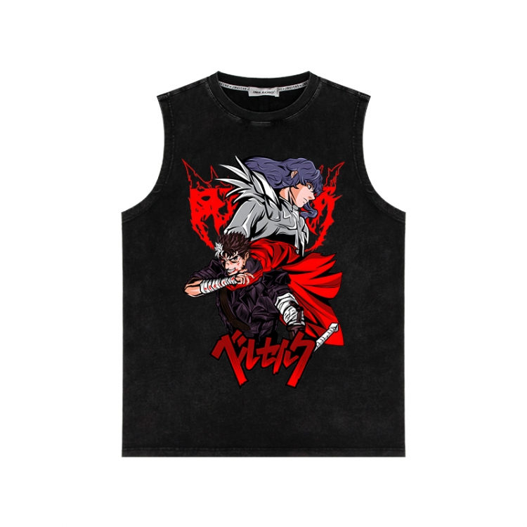 Berserk Anime peripheral washed vest direct spray process 290g from S to 2XL