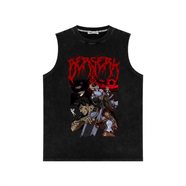 Berserk Anime peripheral washed vest direct spray process 290g from S to 2XL