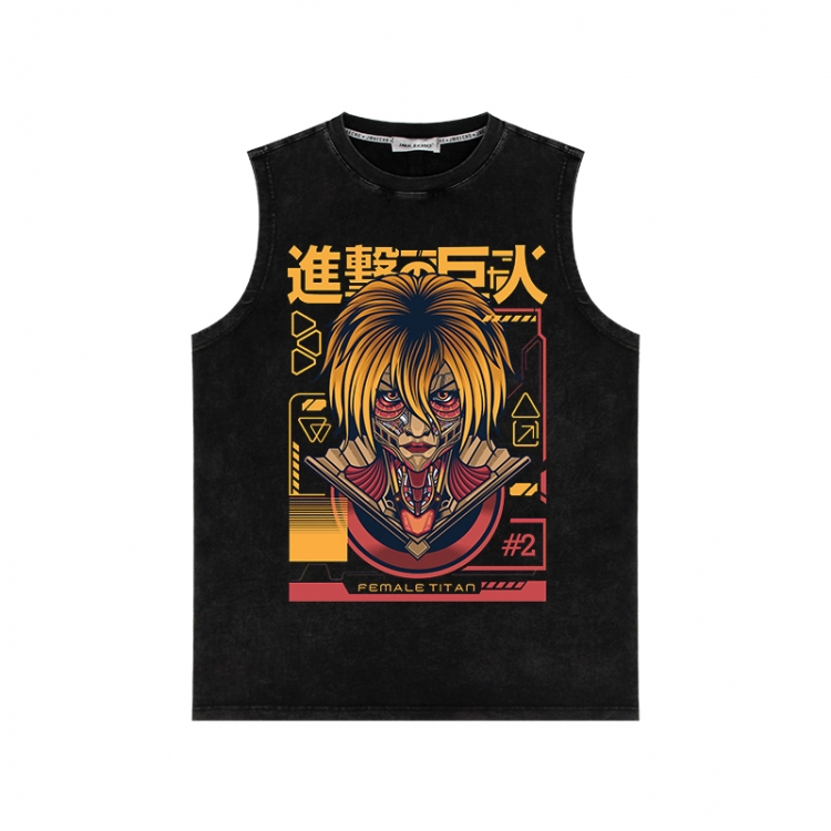 Shingeki no Kyojin Anime peripheral washed vest direct spray process 290g from S to 2XL