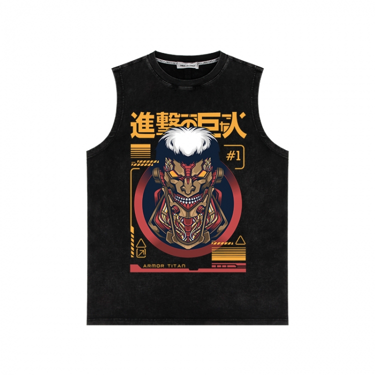 Shingeki no Kyojin Anime peripheral washed vest direct spray process 290g from S to 2XL