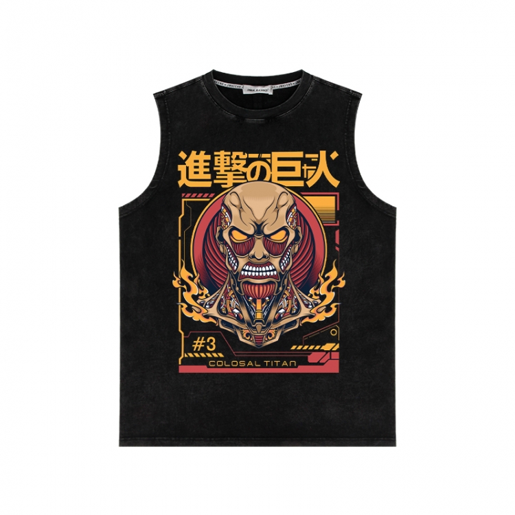 Shingeki no Kyojin Anime peripheral washed vest direct spray process 290g from S to 2XL