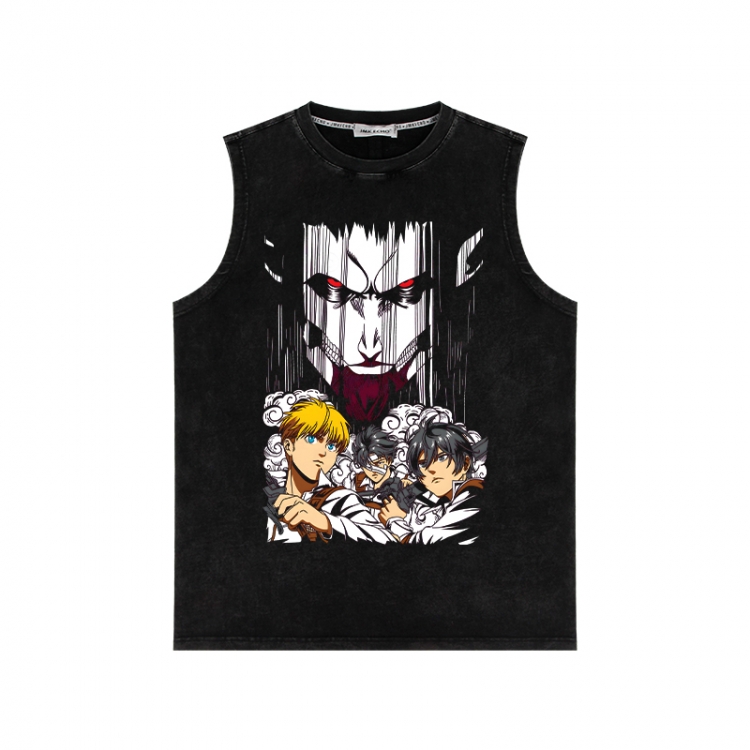 Shingeki no Kyojin Anime peripheral washed vest direct spray process 290g from S to 2XL