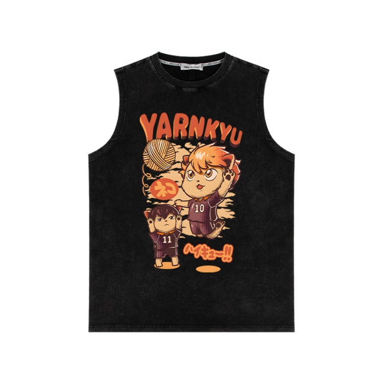 Haikyuu!! Anime peripheral washed vest direct spray process 290g from S to 2XL