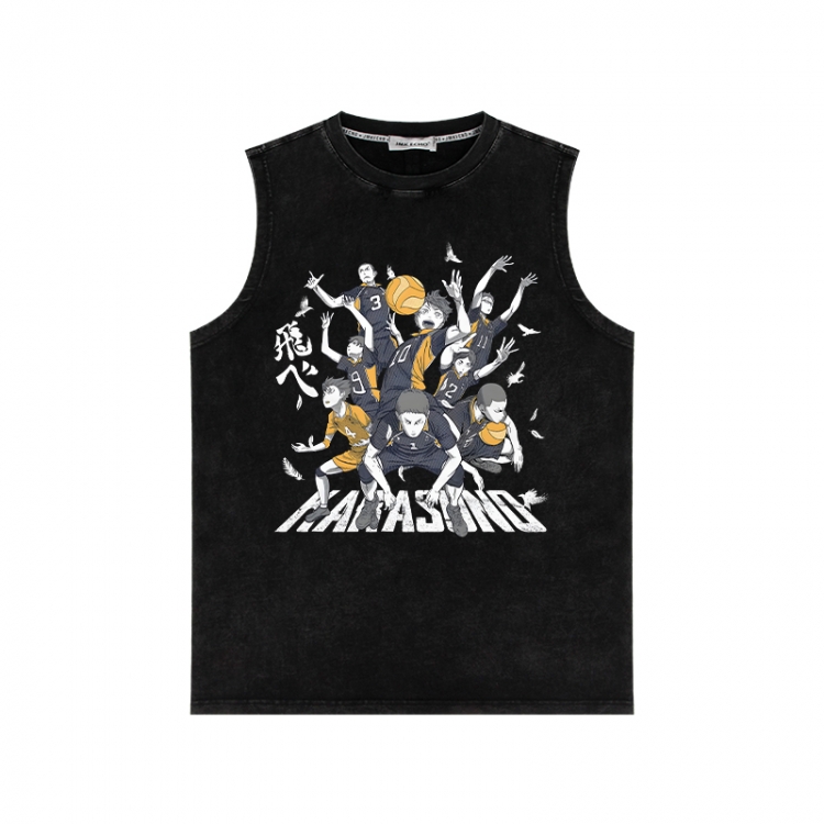 Haikyuu!! Anime peripheral washed vest direct spray process 290g from S to 2XL