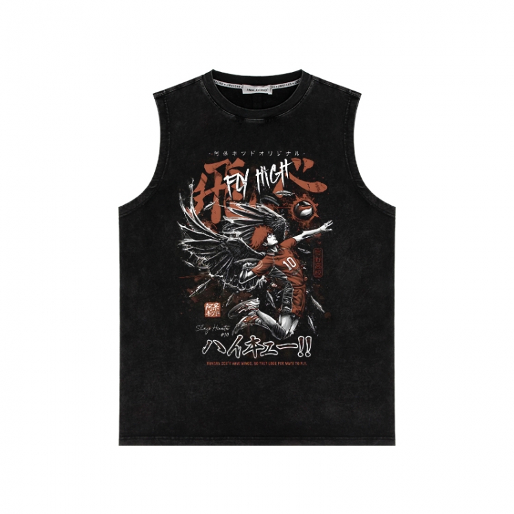 Haikyuu!! Anime peripheral washed vest direct spray process 290g from S to 2XL