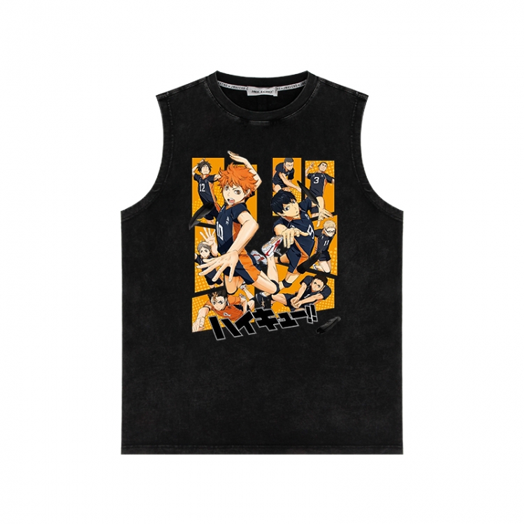 Haikyuu!! Anime peripheral washed vest direct spray process 290g from S to 2XL