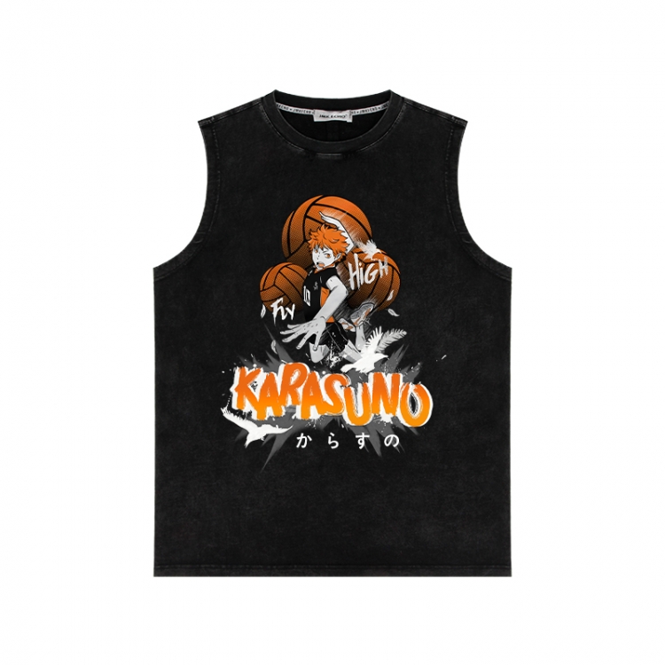 Haikyuu!! Anime peripheral washed vest direct spray process 290g from S to 2XL