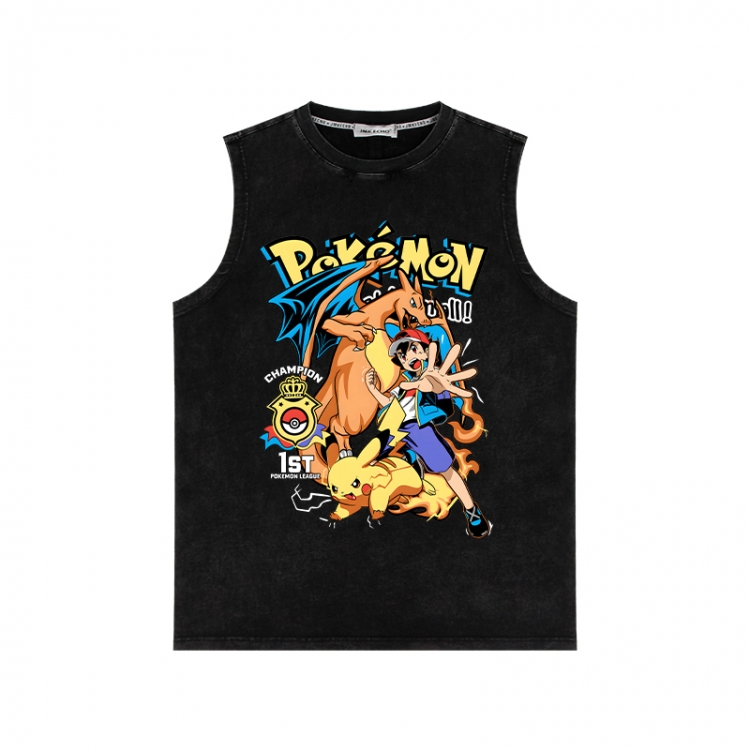 Pokemon Anime peripheral washed vest direct spray process 290g from S to 2XL