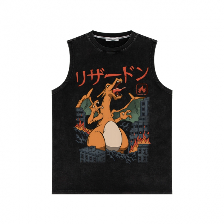 Pokemon Anime peripheral washed vest direct spray process 290g from S to 2XL