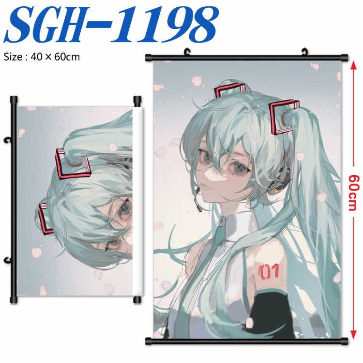 Hatsune Miku Anime digital printed pole style hanging picture Wall Scroll 40x60cm SGH-1198