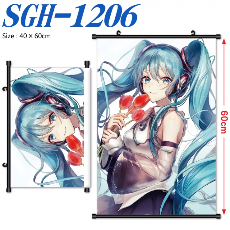 Hatsune Miku Anime digital printed pole style hanging picture Wall Scroll 40x60cm SGH-1206