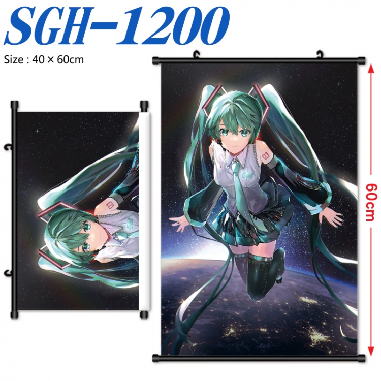 Hatsune Miku Anime digital printed pole style hanging picture Wall Scroll 40x60cm SGH-1200