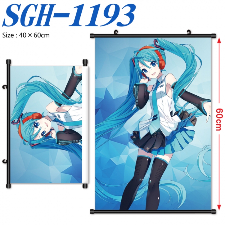 Hatsune Miku Anime digital printed pole style hanging picture Wall Scroll 40x60cm SGH-1193