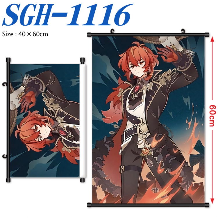 Genshin Impact Anime digital printed pole style hanging picture Wall Scroll 40x60cm SGH-1116