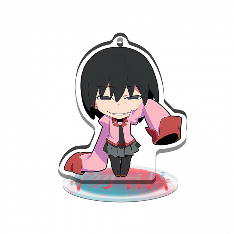 Monogatari Series q-version Multifunctional Acrylic Keychain Stand figure Plates Keychain 8cm