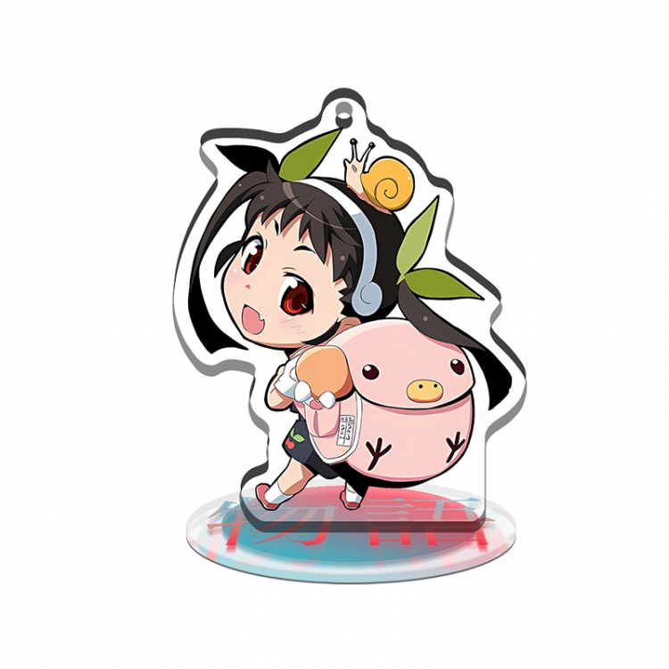 Monogatari Series q-version Multifunctional Acrylic Keychain Stand figure Plates Keychain 8cm