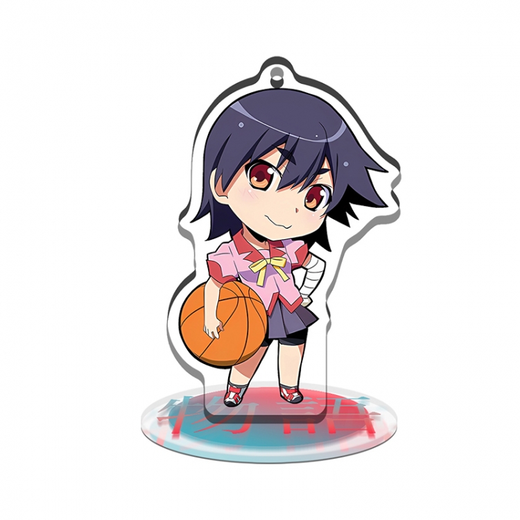 Monogatari Series q-version Multifunctional Acrylic Keychain Stand figure Plates Keychain 8cm