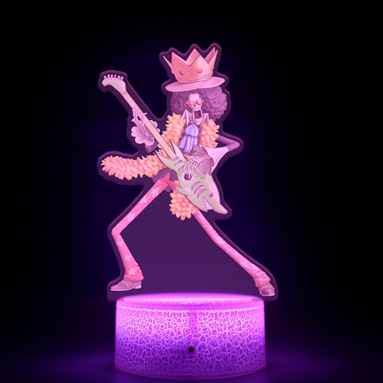 One Piece Acrylic Night Light 16 Color-changing USB Interface Box Set 19X7X4CM white base