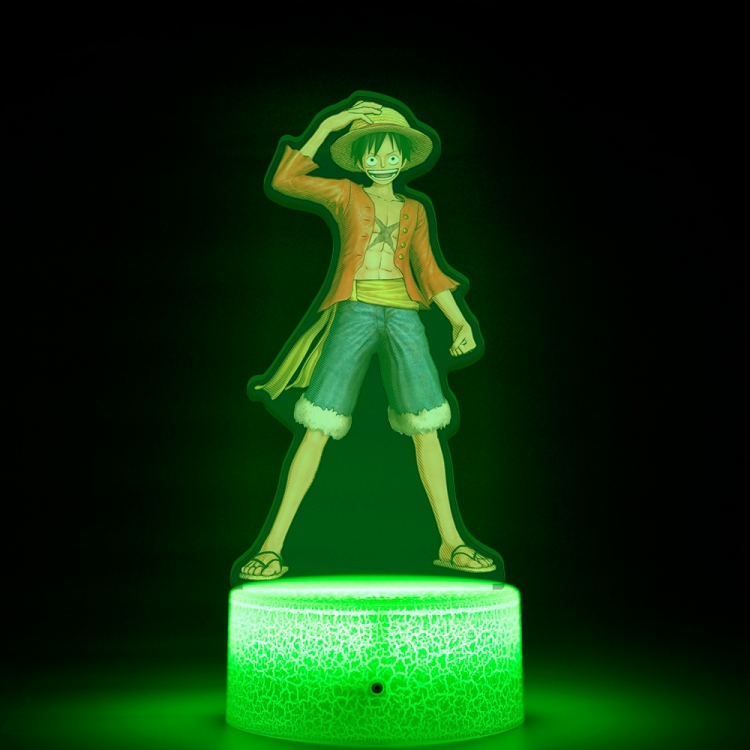 One Piece Acrylic Night Light 16 Color-changing USB Interface Box Set 19X7X4CM white base