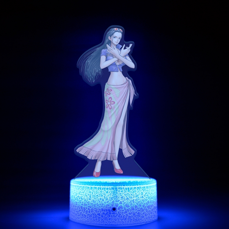 One Piece Acrylic Night Light 16 Color-changing USB Interface Box Set 19X7X4CM white base