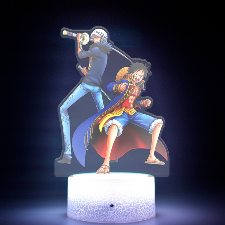 One Piece Acrylic Night Light 16 Color-changing USB Interface Box Set 19X7X4CM white base