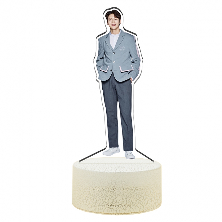 South Korean boy band ZB1 Acrylic Night Light 16 Color-changing USB Interface Box Set 19X7X4CM white base