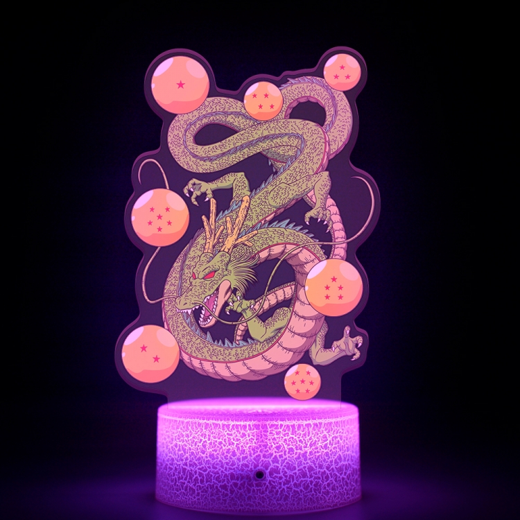 DRAGON BALL Acrylic Night Light 16 Color-changing USB Interface Box Set 19X7X4CM white base