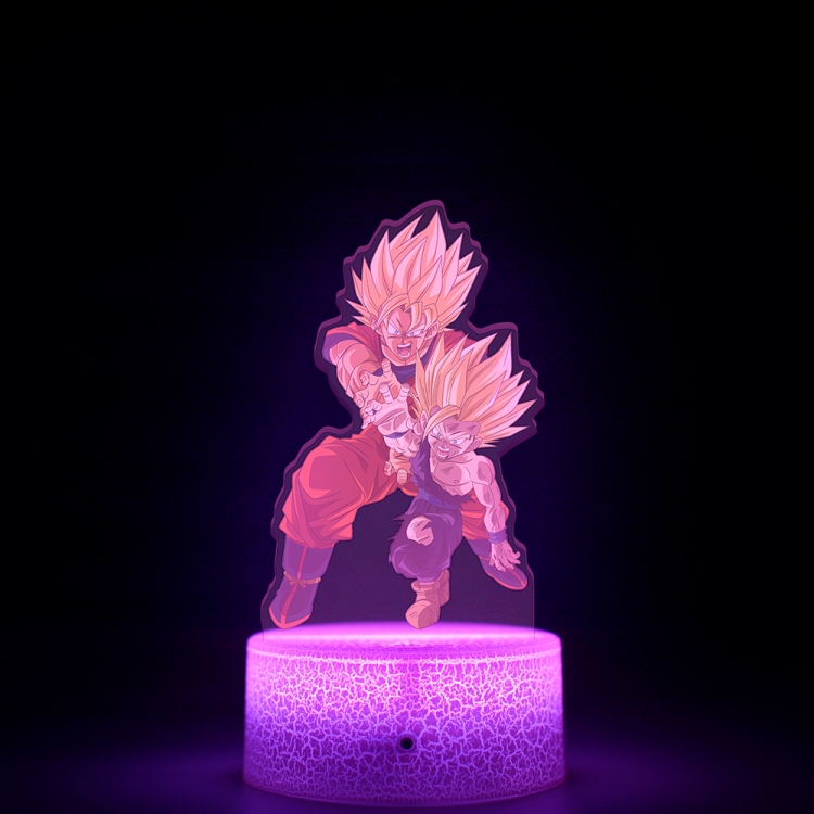 DRAGON BALL Acrylic Night Light 16 Color-changing USB Interface Box Set 19X7X4CM white base