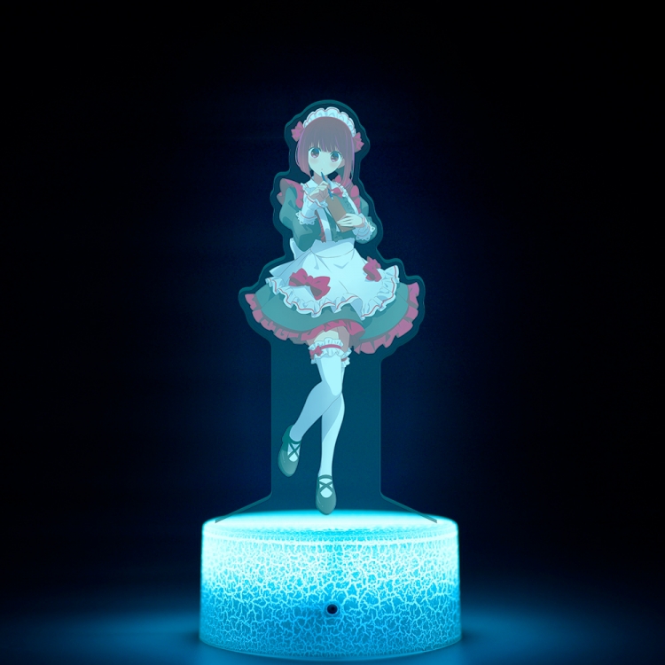 Oshi no ko Acrylic Night Light 16 Color-changing USB Interface Box Set 19X7X4CM white base