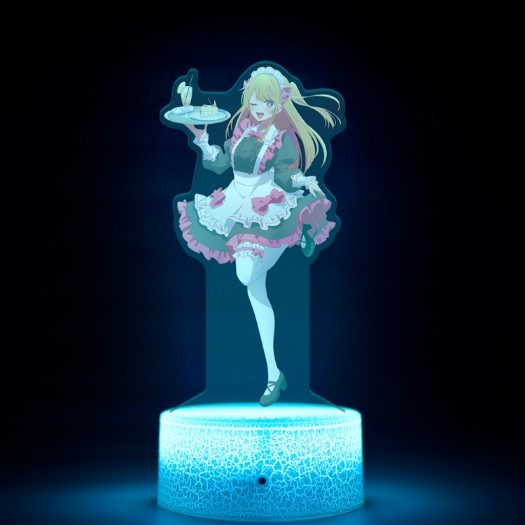 Oshi no ko Acrylic Night Light 16 Color-changing USB Interface Box Set 19X7X4CM white base