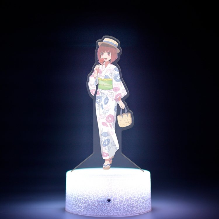 Oshi no ko Acrylic Night Light 16 Color-changing USB Interface Box Set 19X7X4CM white base