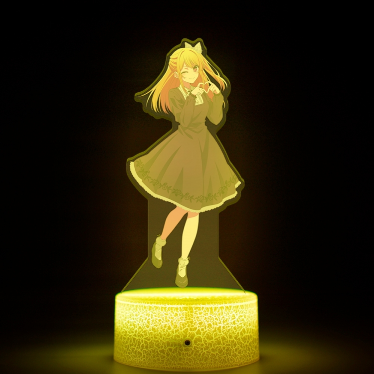 Oshi no ko Acrylic Night Light 16 Color-changing USB Interface Box Set 19X7X4CM white base