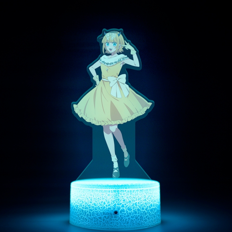 Oshi no ko Acrylic Night Light 16 Color-changing USB Interface Box Set 19X7X4CM white base