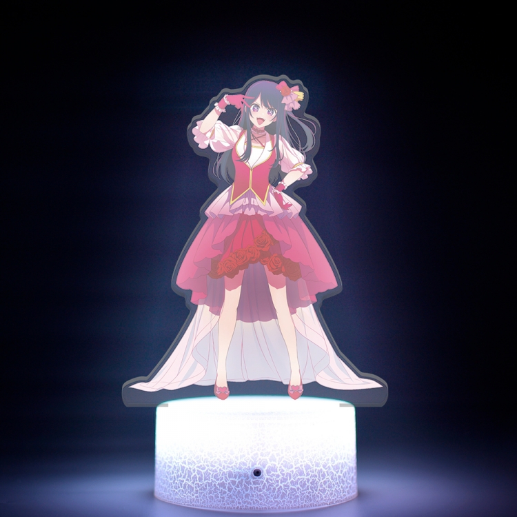 Oshi no ko Acrylic Night Light 16 Color-changing USB Interface Box Set 19X7X4CM white base