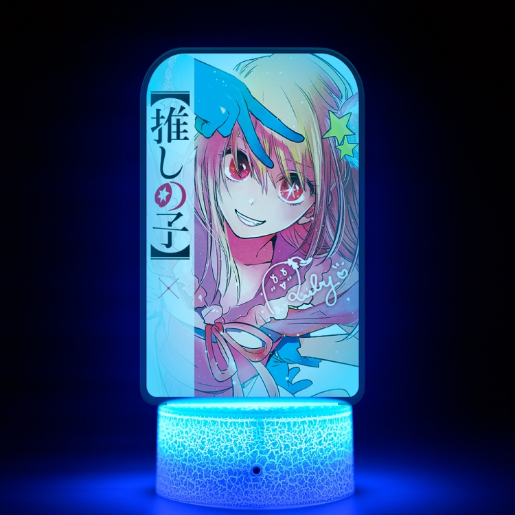 Oshi no ko Acrylic Night Light 16 Color-changing USB Interface Box Set 19X7X4CM white base