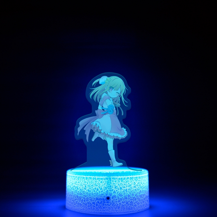 Oshi no ko Acrylic night light 16 kinds of color changing USB interface box 14X7X4CM white base