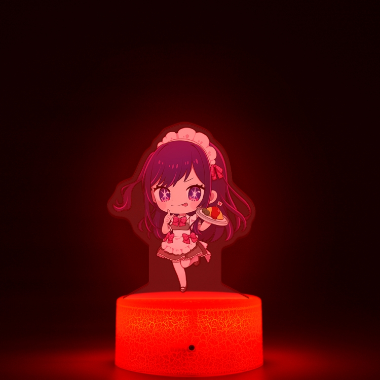 Oshi no ko Acrylic night light 16 kinds of color changing USB interface box 14X7X4CM white base