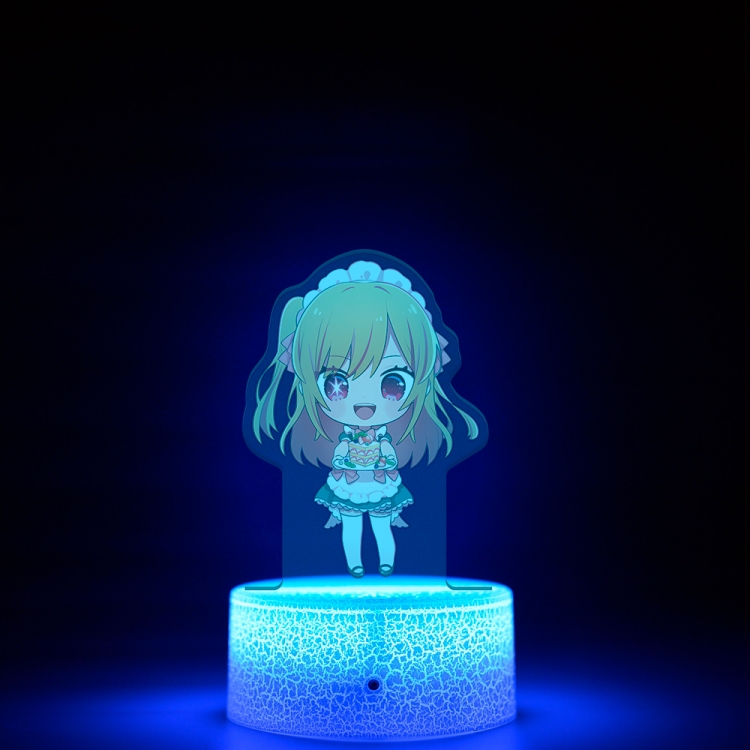 Oshi no ko Acrylic night light 16 kinds of color changing USB interface box 14X7X4CM white base