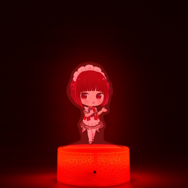 Oshi no ko Acrylic night light 16 kinds of color changing USB interface box 14X7X4CM white base