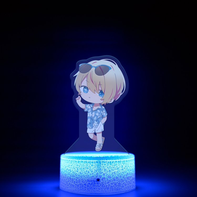 Oshi no ko q-version Acrylic night light 16 kinds of color changing USB interface box 14X7X4CM white base