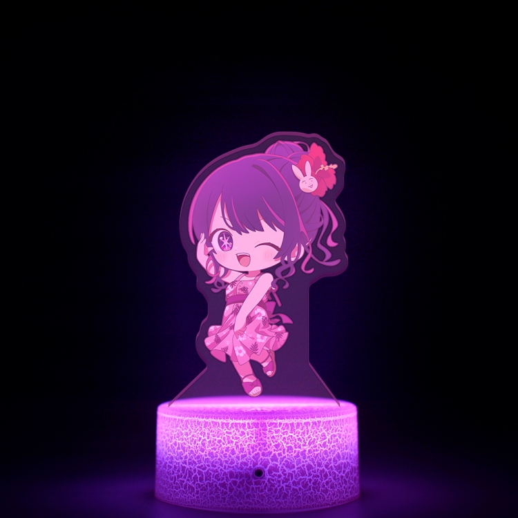 Oshi no ko q-version Acrylic night light 16 kinds of color changing USB interface box 14X7X4CM white base