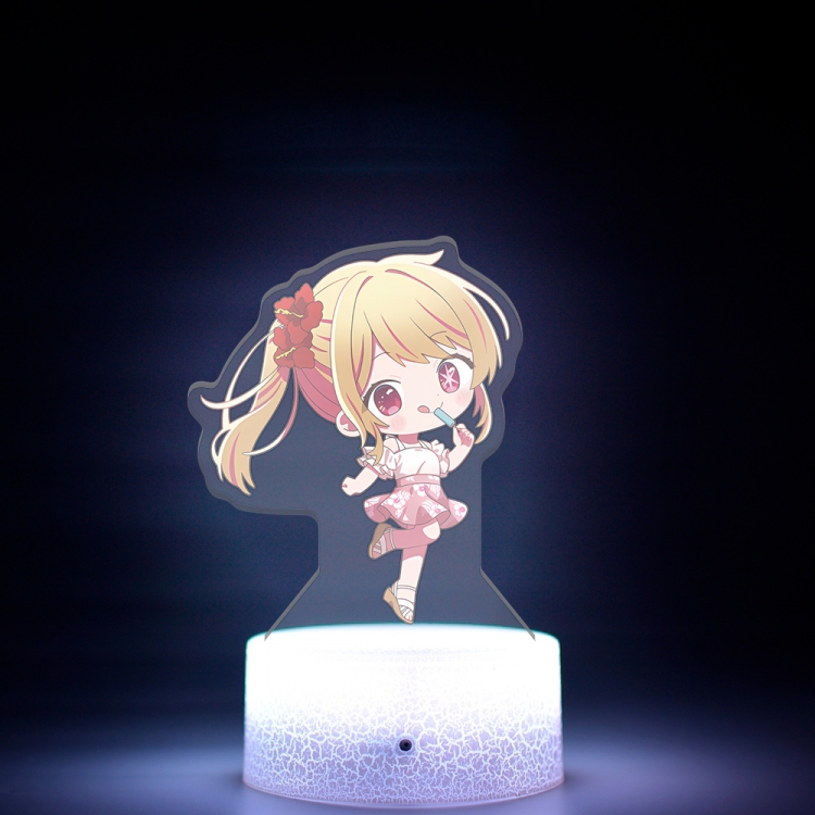 Oshi no ko q-version Acrylic night light 16 kinds of color changing USB interface box 14X7X4CM white base