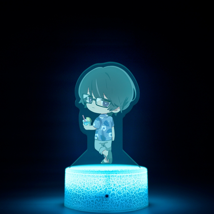 Oshi no ko q-version Acrylic night light 16 kinds of color changing USB interface box 14X7X4CM white base