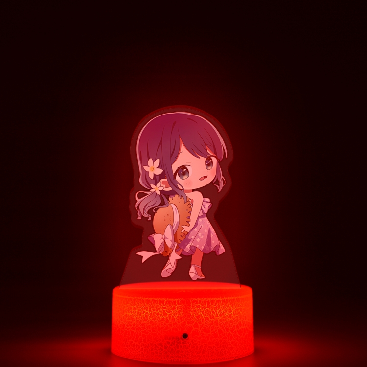 Oshi no ko q-version Acrylic night light 16 kinds of color changing USB interface box 14X7X4CM white base