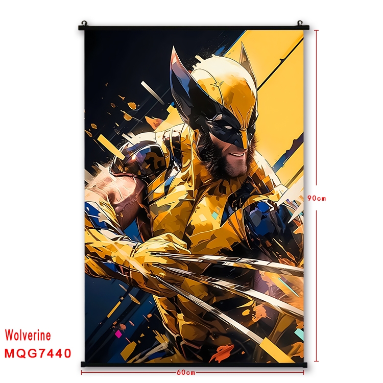 Wolverine Anime black Plastic rod Cloth painting Wall Scroll 60X90CM MQG7441