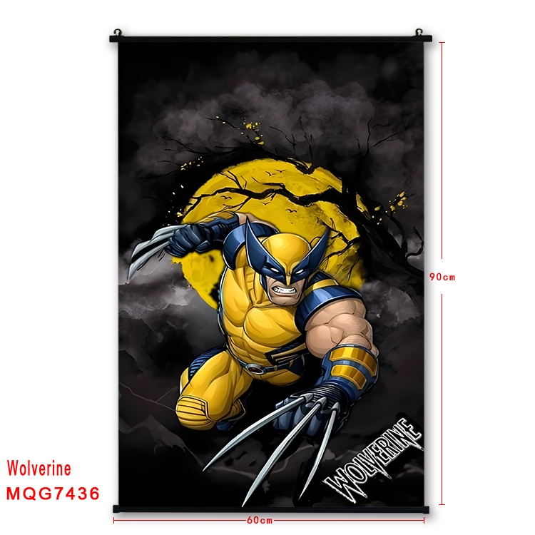 Wolverine Anime black Plastic rod Cloth painting Wall Scroll 60X90CM  MQG7436