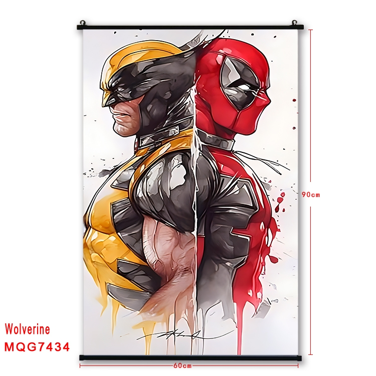 Wolverine Anime black Plastic rod Cloth painting Wall Scroll 60X90CM  MQG7434