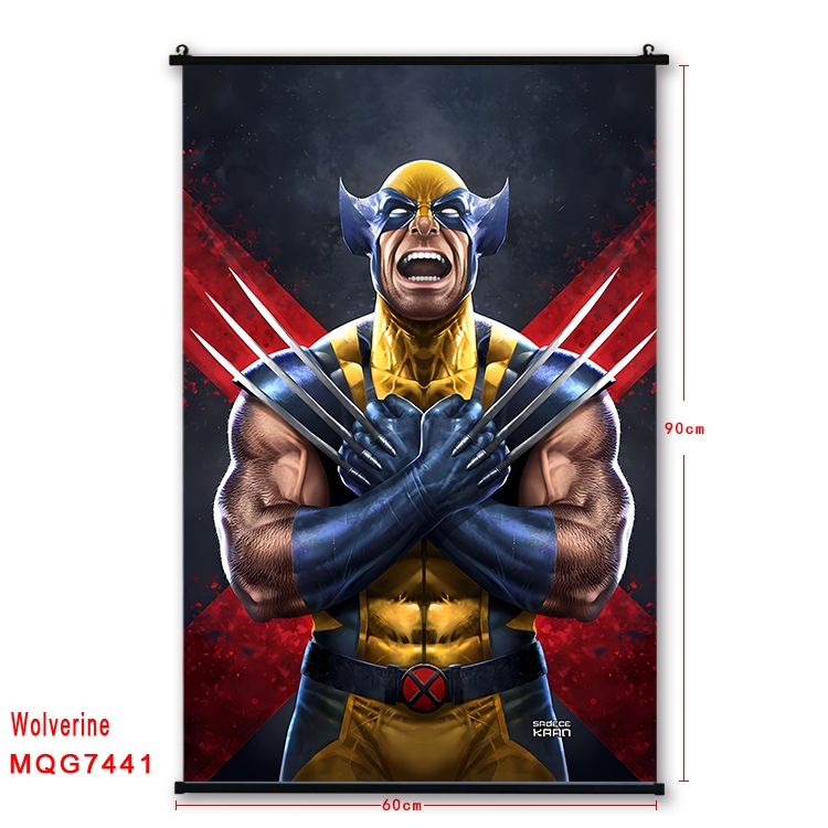 Wolverine Anime black Plastic rod Cloth painting Wall Scroll 60X90CM  MQG7442